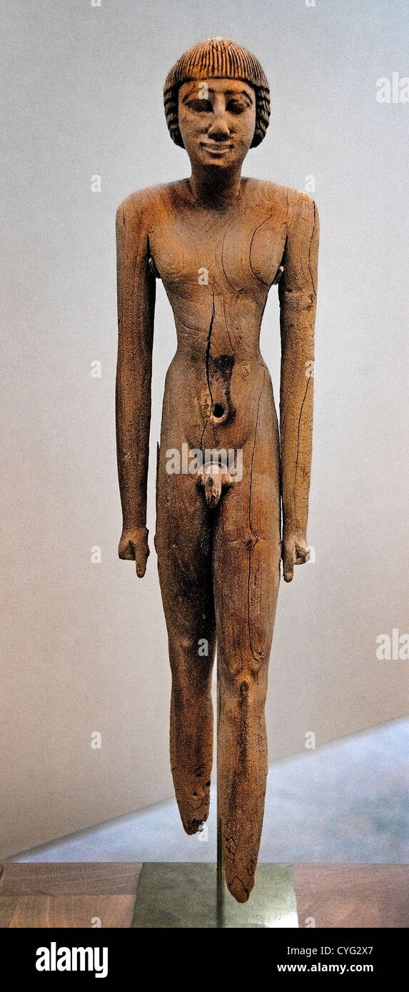 Striding Man Old Kingdom Dynasty 6 2345–2181 B.C. Memphite Lisht South 47 cm Wood Egypt Stock Photo