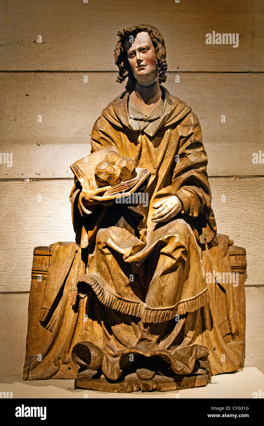 Saint Stephen by Hans Leinberger German 1525–30  Lower Bavaria Germany Limewood with traces of paint 84cm Stock Photo