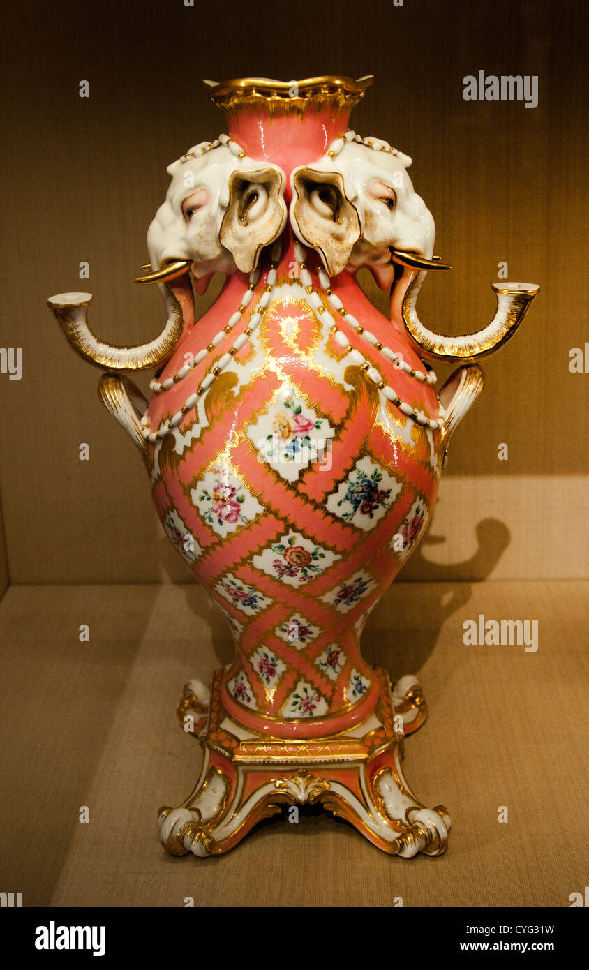 The elephant head vase Sèvres Manufactory by Jean Claude Duplessis 1758 Ceramic 38 cm France French Stock Photo
