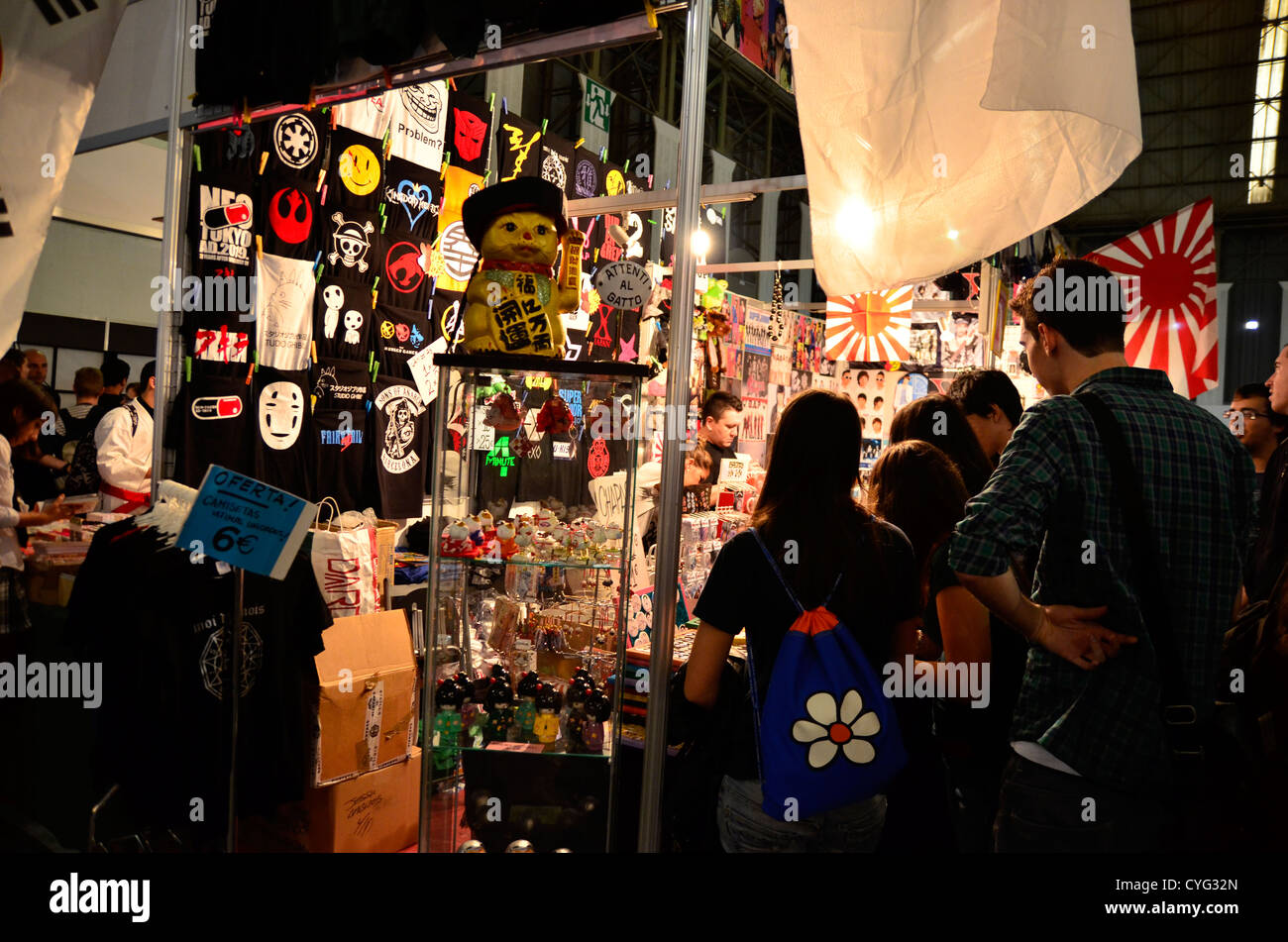 Shop - stand in XVIII saló del Manga in Barcelona Stock Photo - Alamy