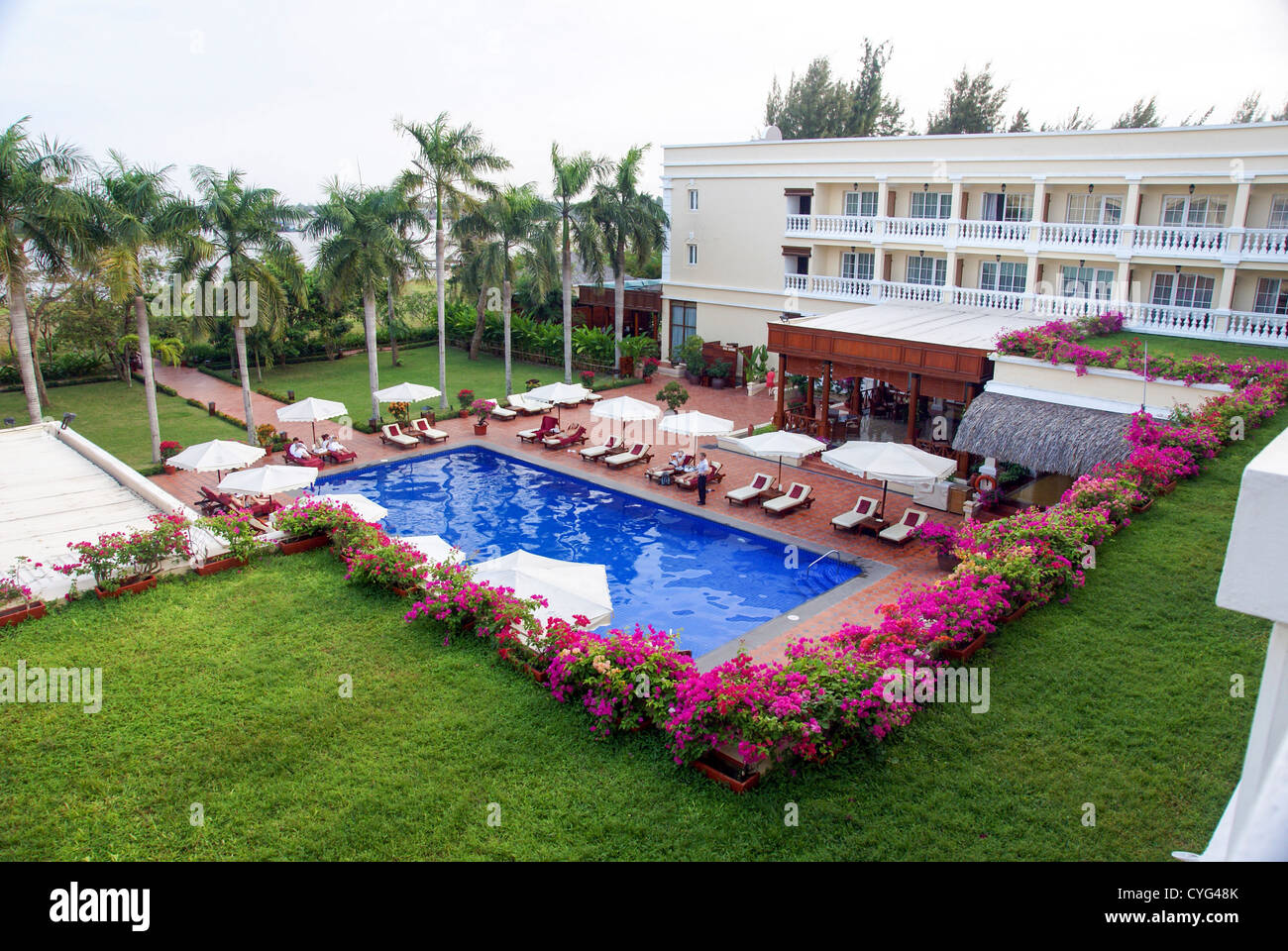 Vietnam, Mekong River Delta , Can Tho. The Victoria Can Tho Resort hotel Stock Photo