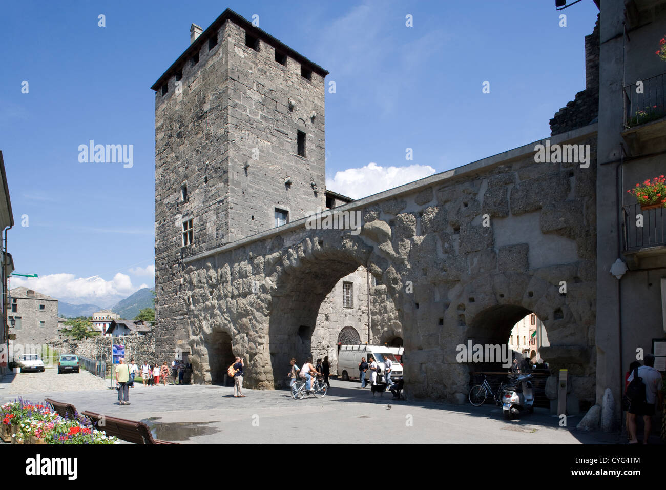 Aosta: Porta Praetoria Stock Photo