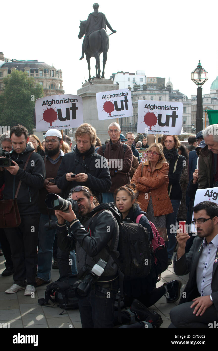 Afghanistan Out meeting, Trafalgar Square, London, UK Stock Photo