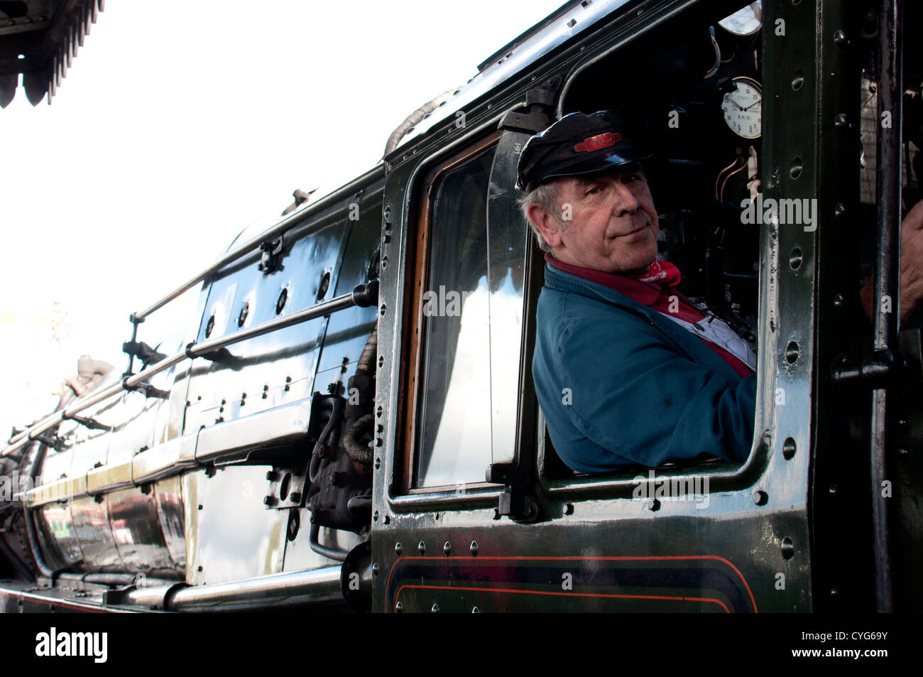Steam train driver Stock Photo Alamy