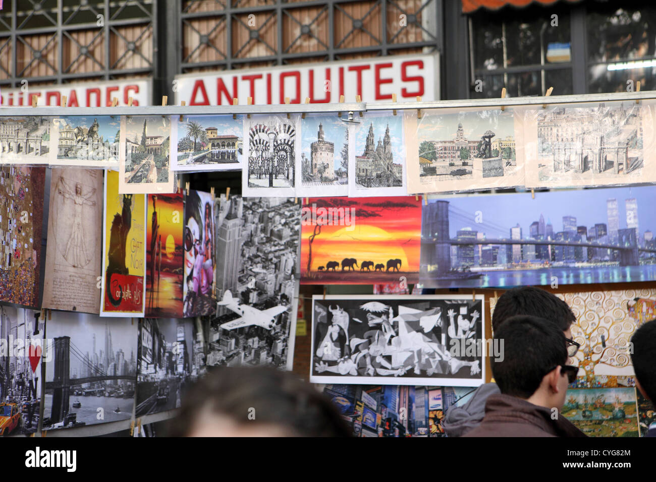 El rastro Sunday flea street market, reproduction art work copyrighted