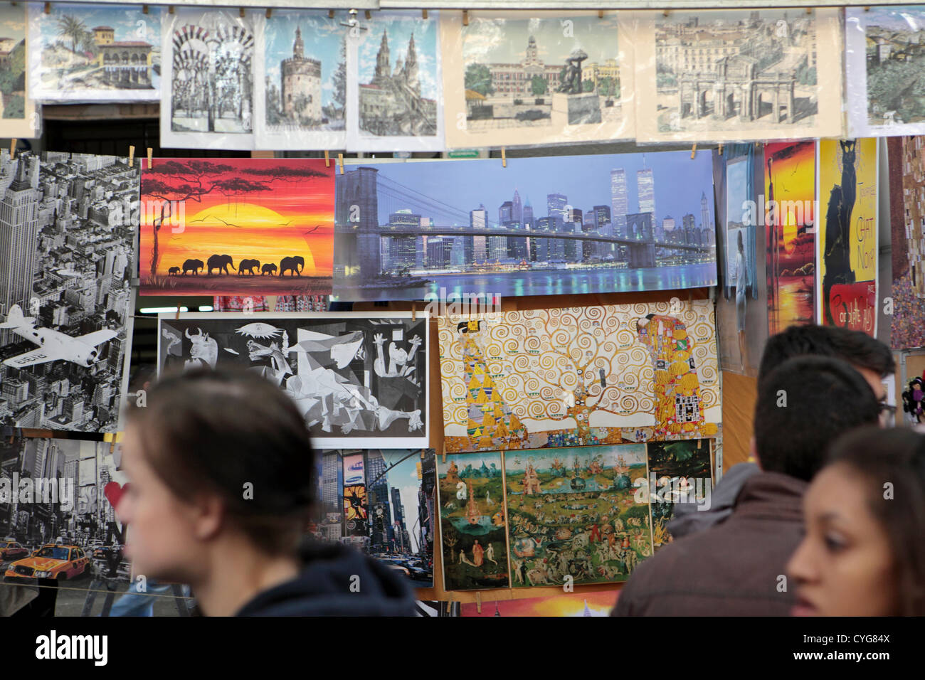 El rastro Sunday flea street market, reproduction art work copyrighted