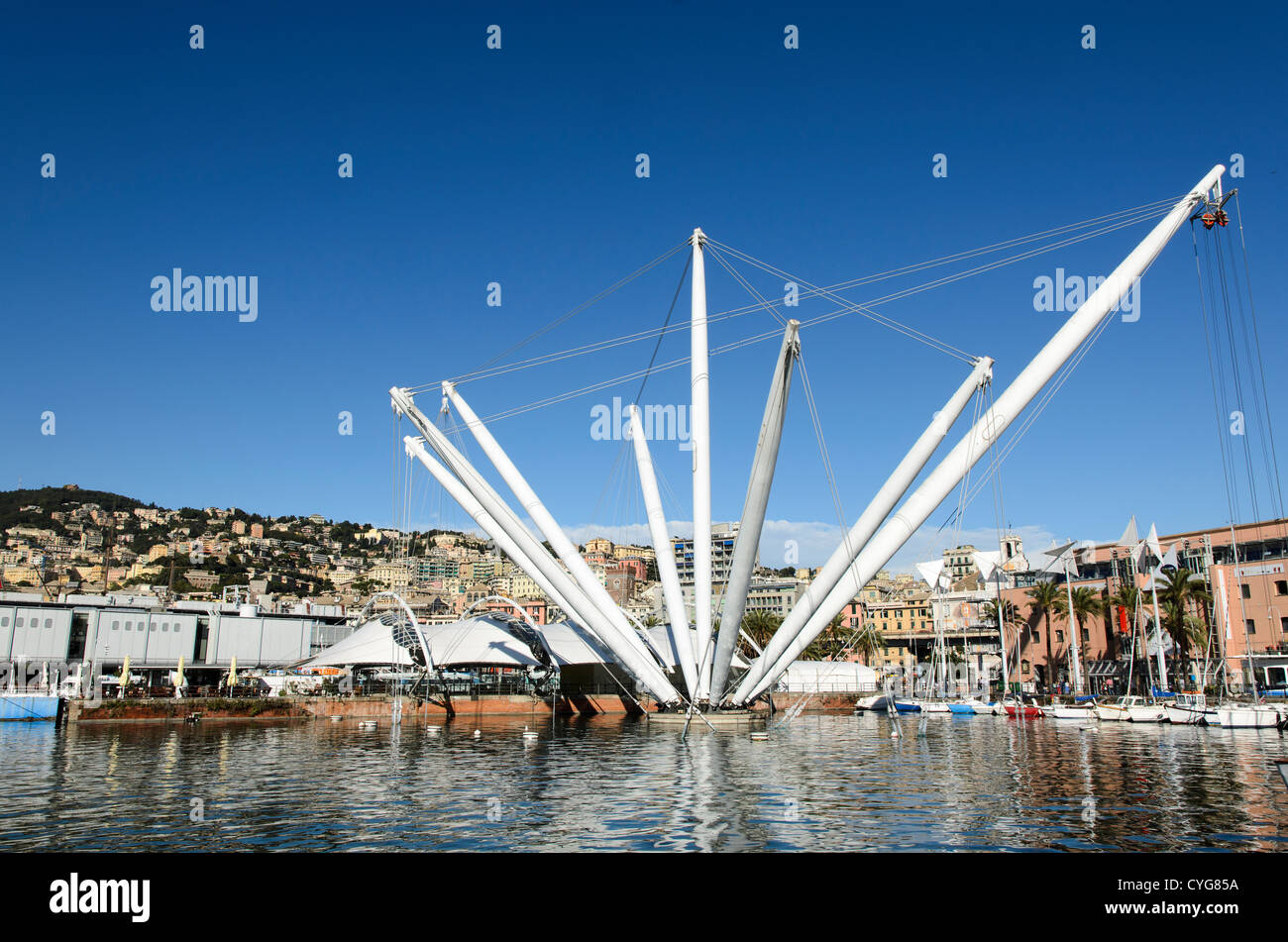 The Bigo tower created by the architect Renzo Piano in the Old Harbour (Porto  antico) - Genoa, Italy Stock Photo - Alamy