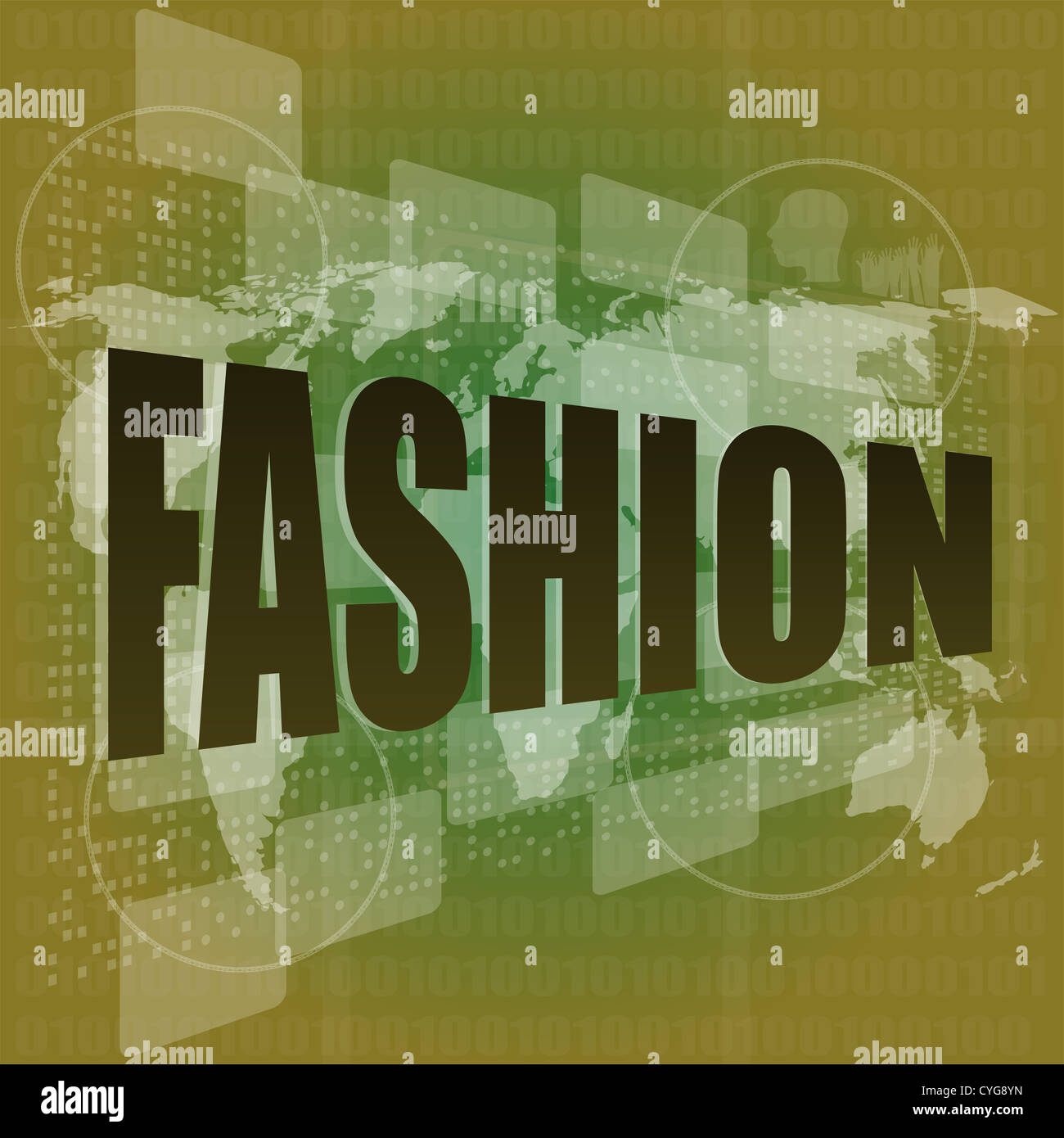 Fashion word on digital screen background Stock Photo