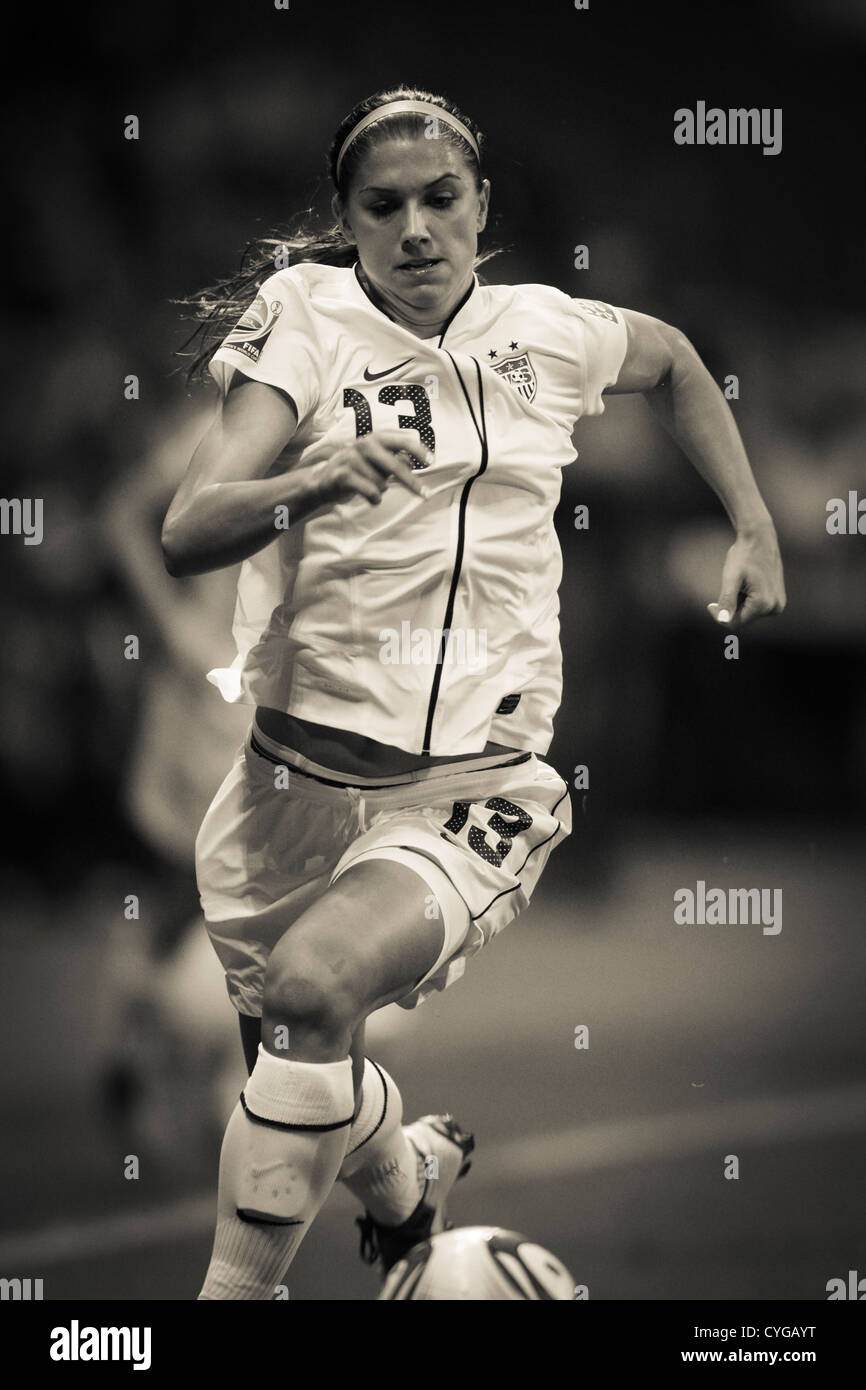 Alex Morgan of the United States in action during the FIFA Women's World Cup final against Japan July 17, 2011. Stock Photo