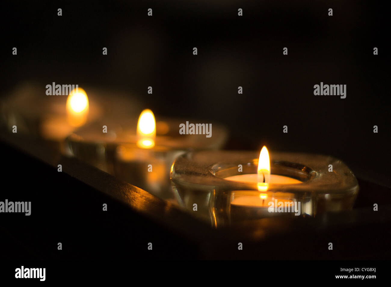 Depth of field candles Stock Photo