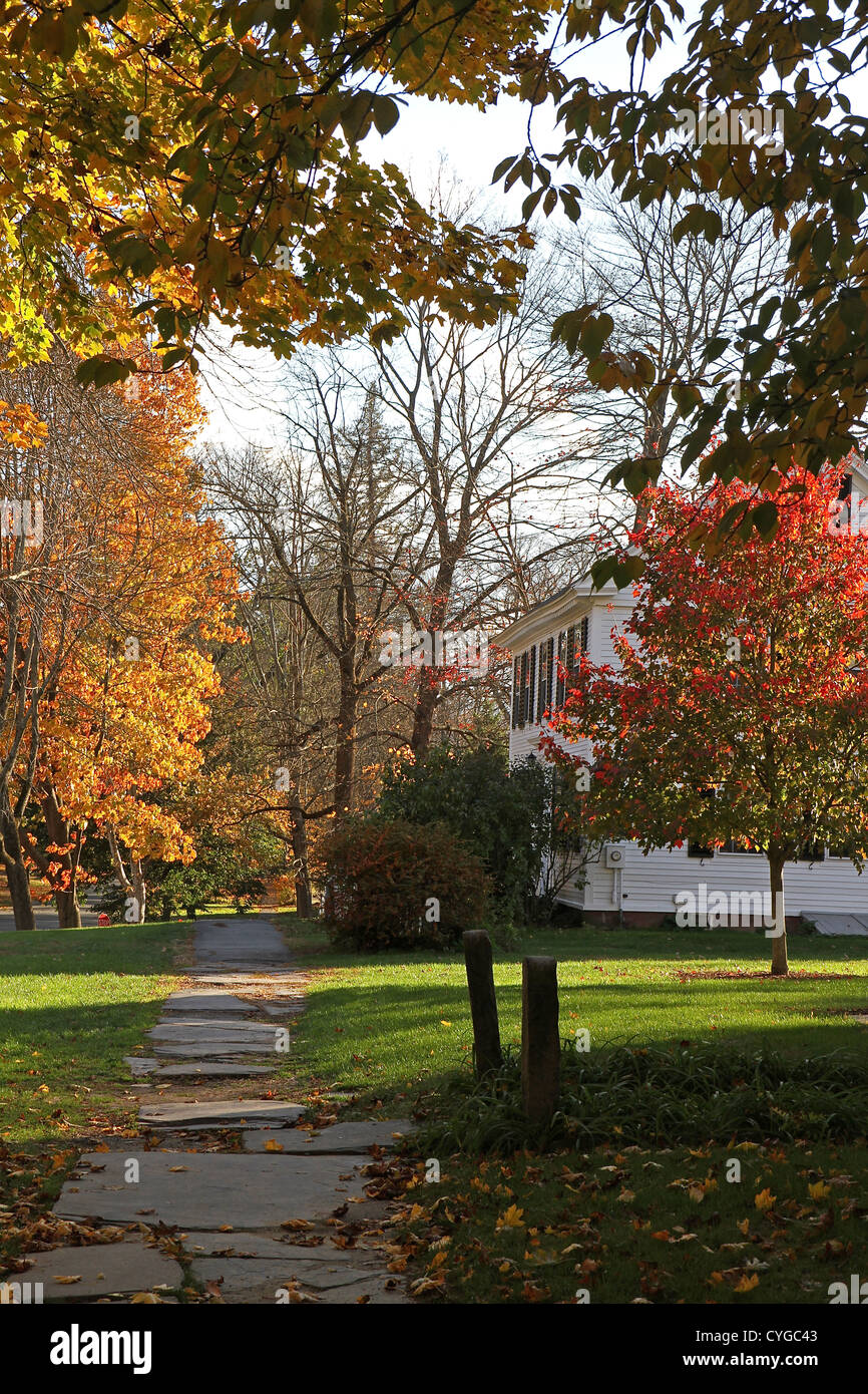 Autumn in the village of Old Deerfield, Massachusetts Stock Photo