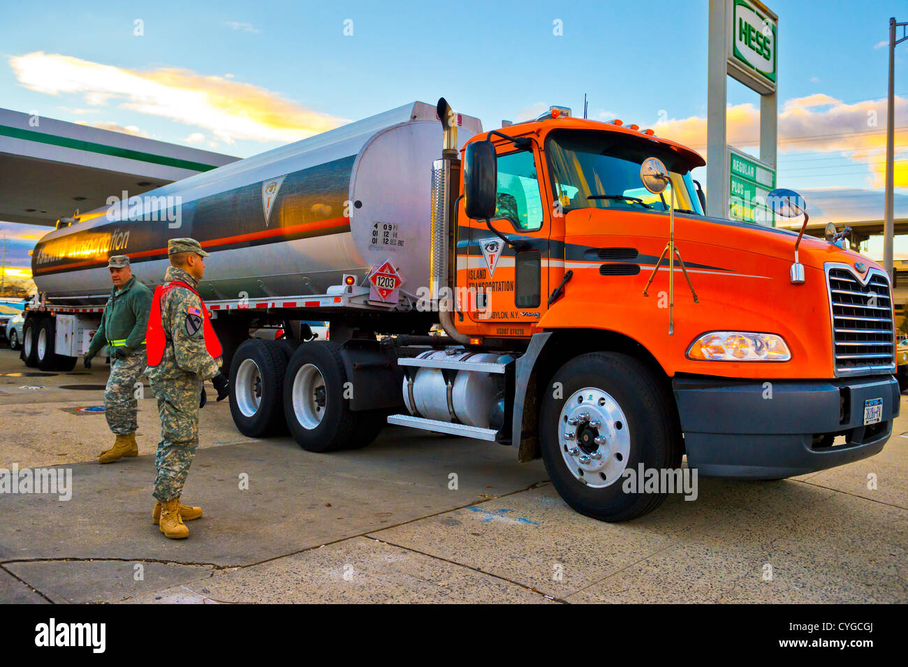 Nov. 3, 2012 Merrick, New York, U.S. A gas truck arrives at the