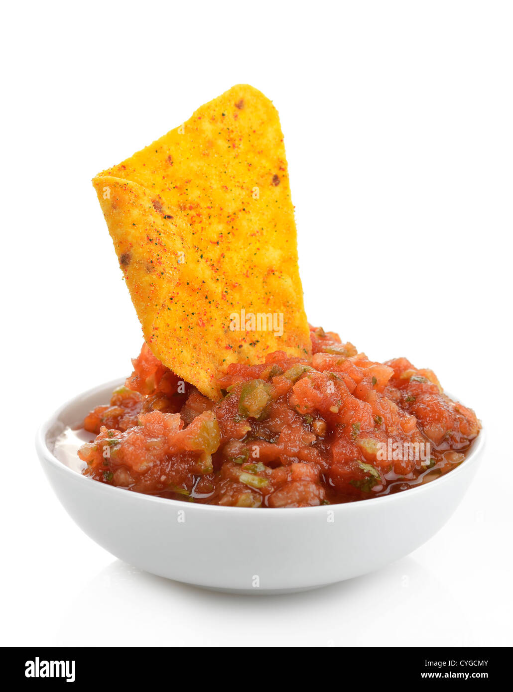 Tortilla Chips With Salsa Dip Stock Photo Alamy