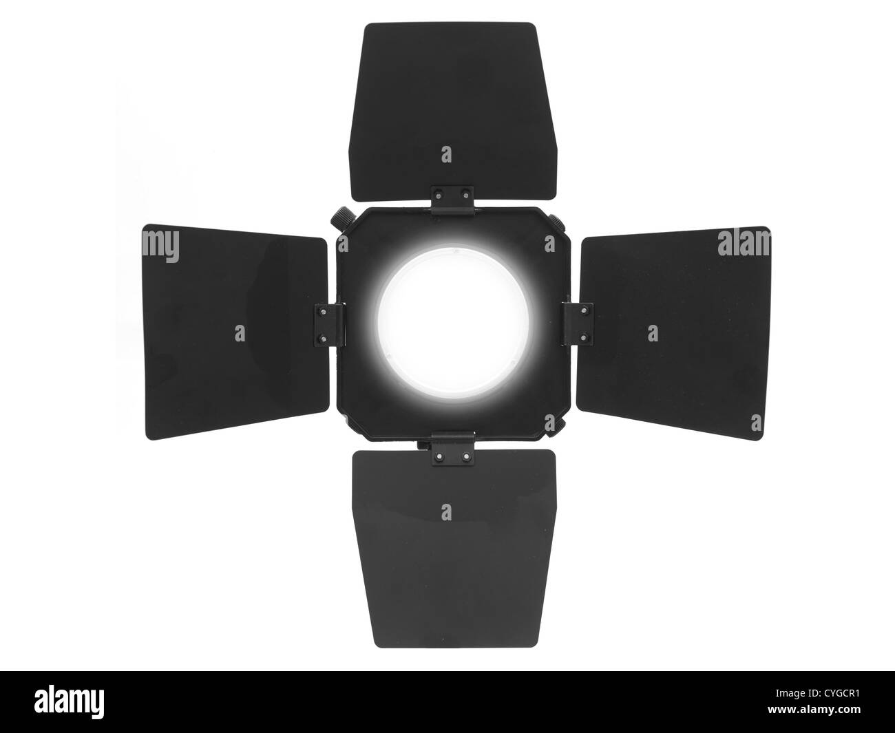Studio lighting equipment isolated against a white background Stock