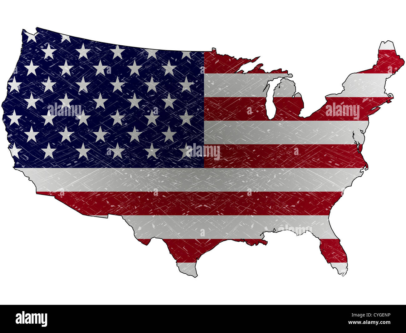 united states grunge map and flag against white background, abstract ...