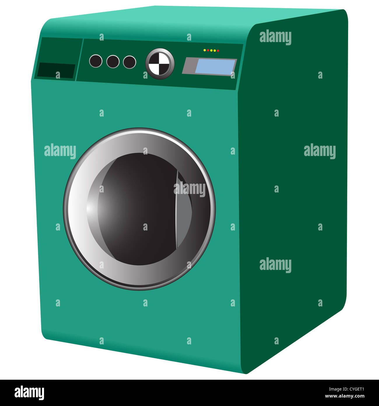 washing machine against white background, abstract vector art illustration Stock Photo