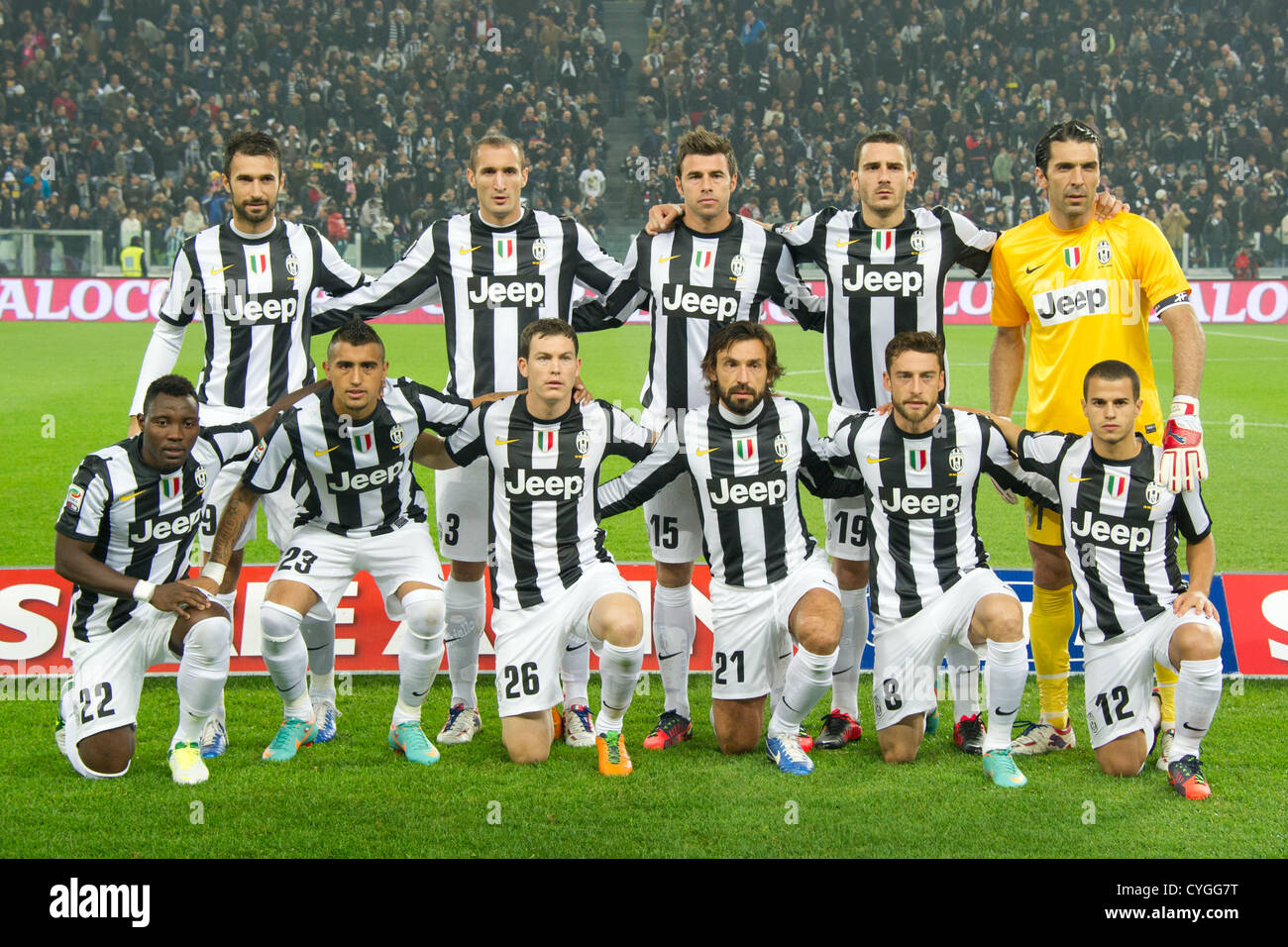 Juventus team group lineup, NOVEMBER 3, 2012 Football / Soccer Stock