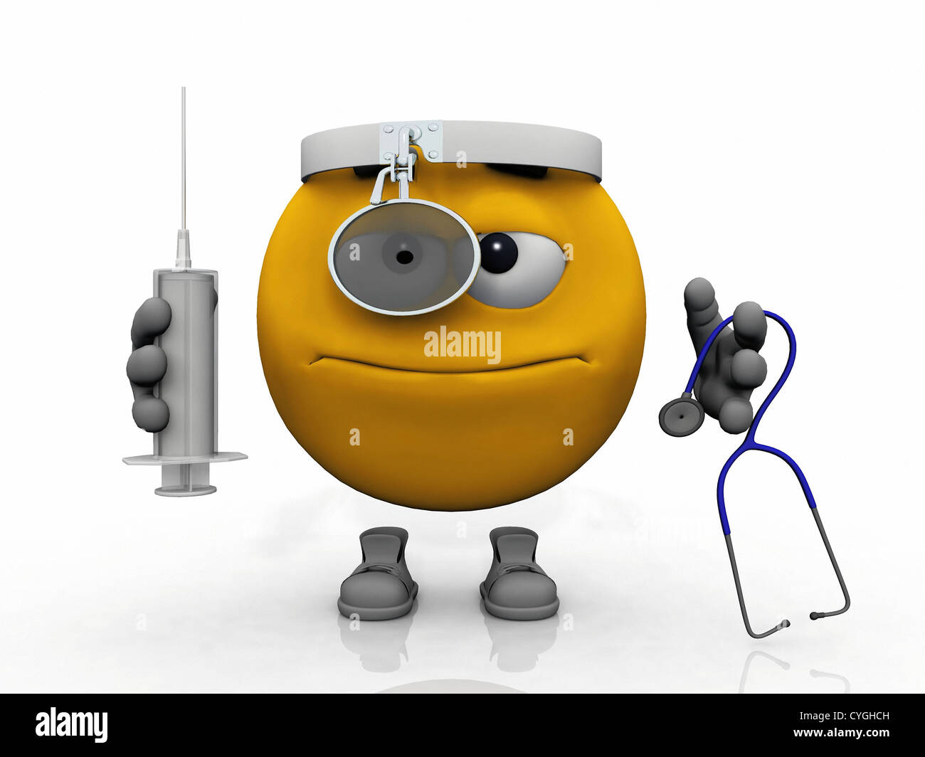 Dr. smiley with anti virus tools Stock Photo - Alamy