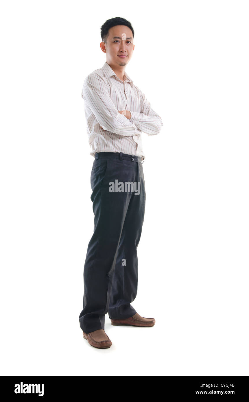 asian business man full body isolated on white Stock Photo - Alamy