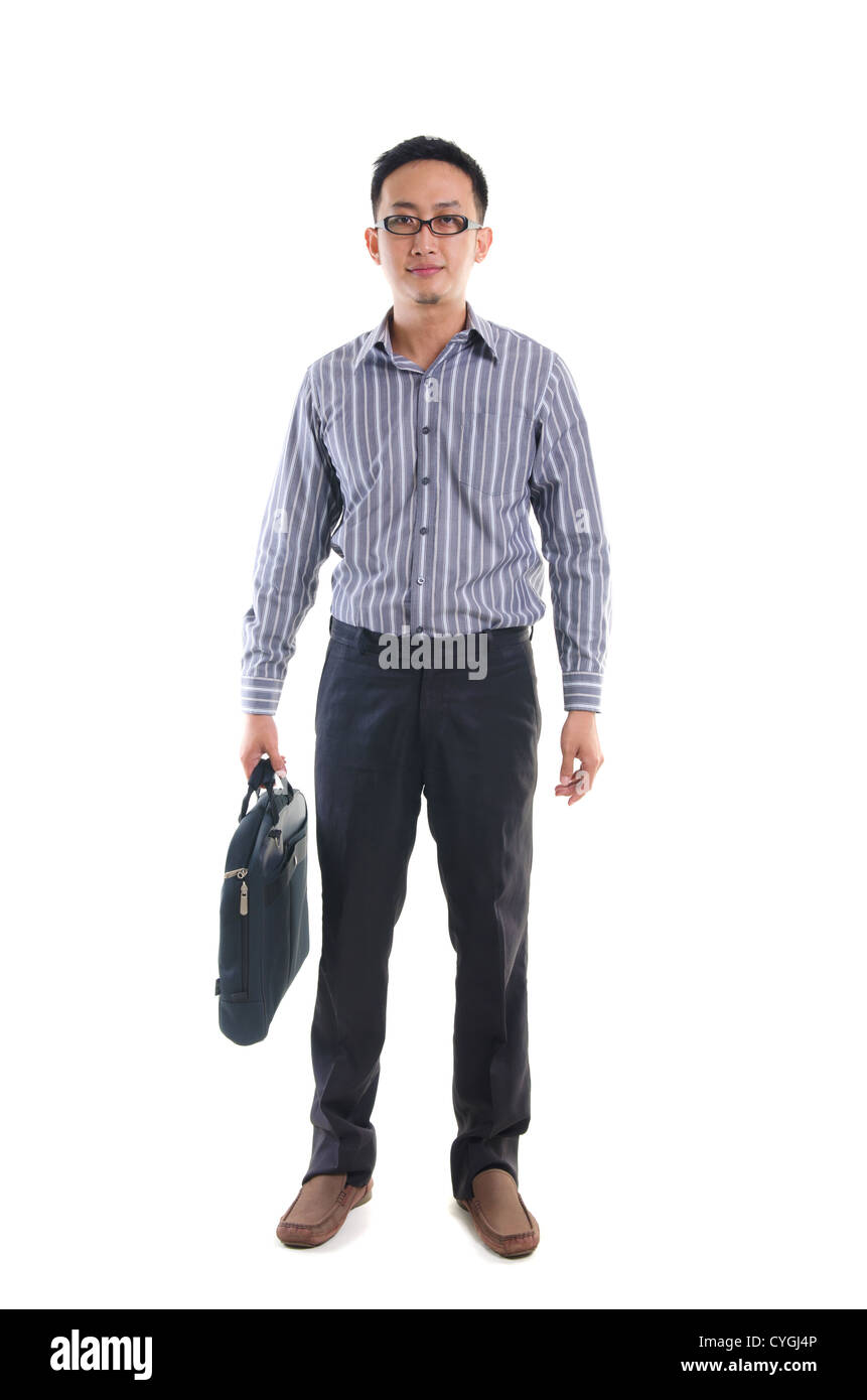 asian business man full body isolated on white Stock Photo - Alamy