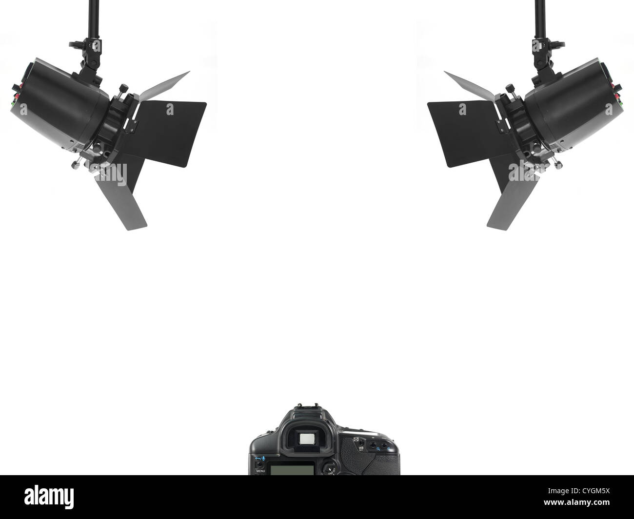 Studio lighting equipment isolated against a white background Stock ...
