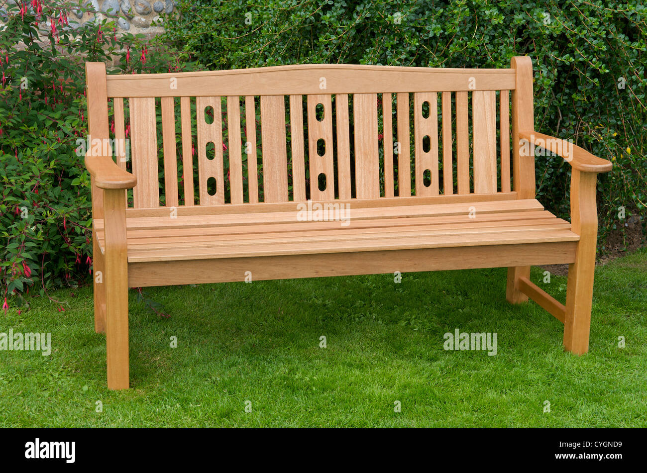 Wooden garden bench Stock Photo - Alamy