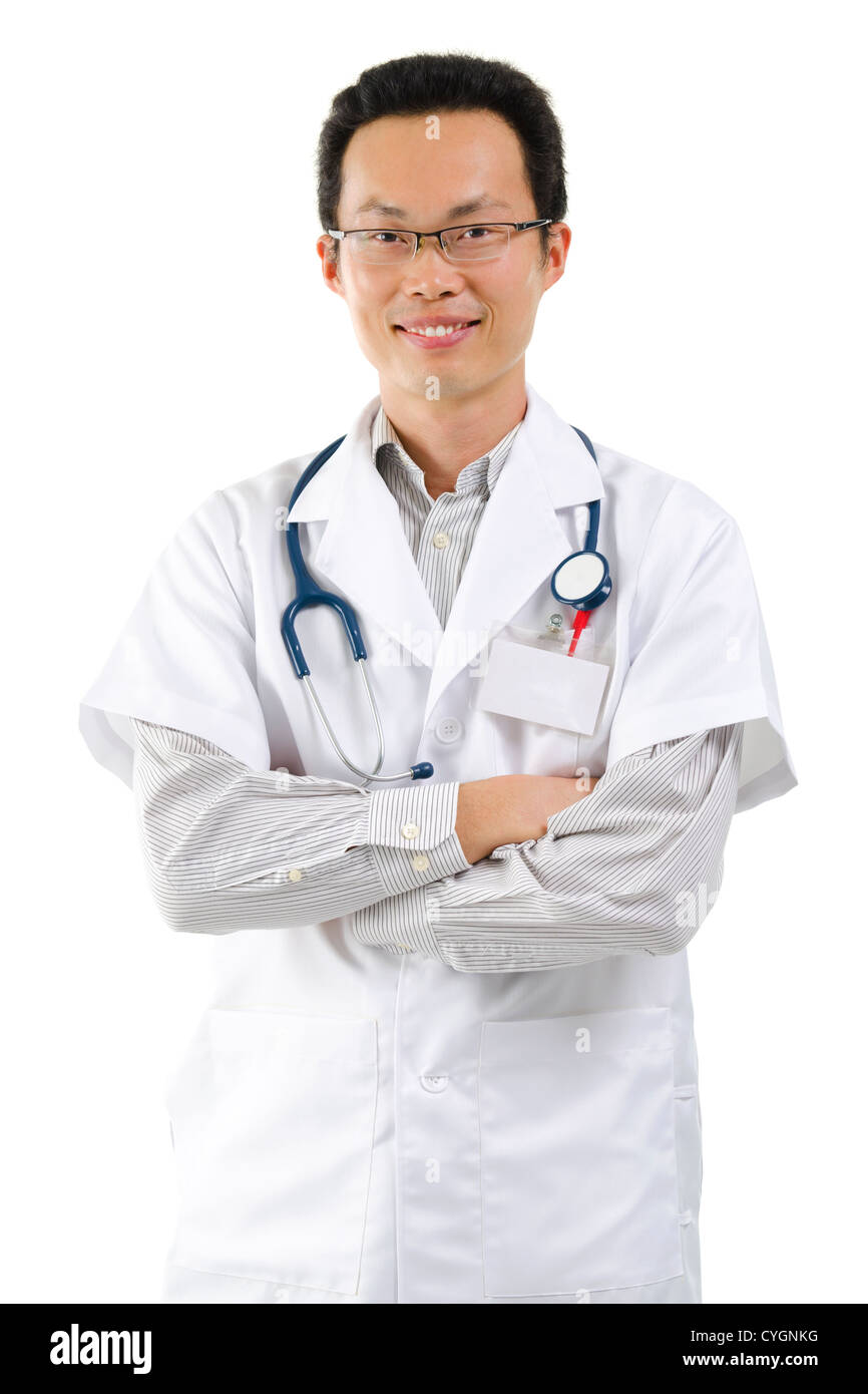 Asian Male Doctor Portrait On White Background Stock Photo - Alamy