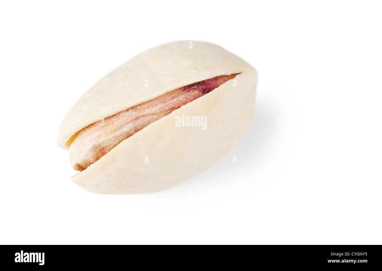 Macro view of pistachio over white background Stock Photo