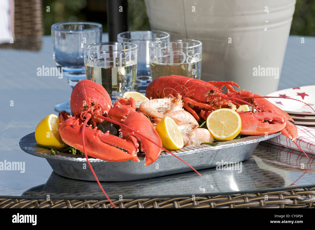 Lobster platter Stock Photo