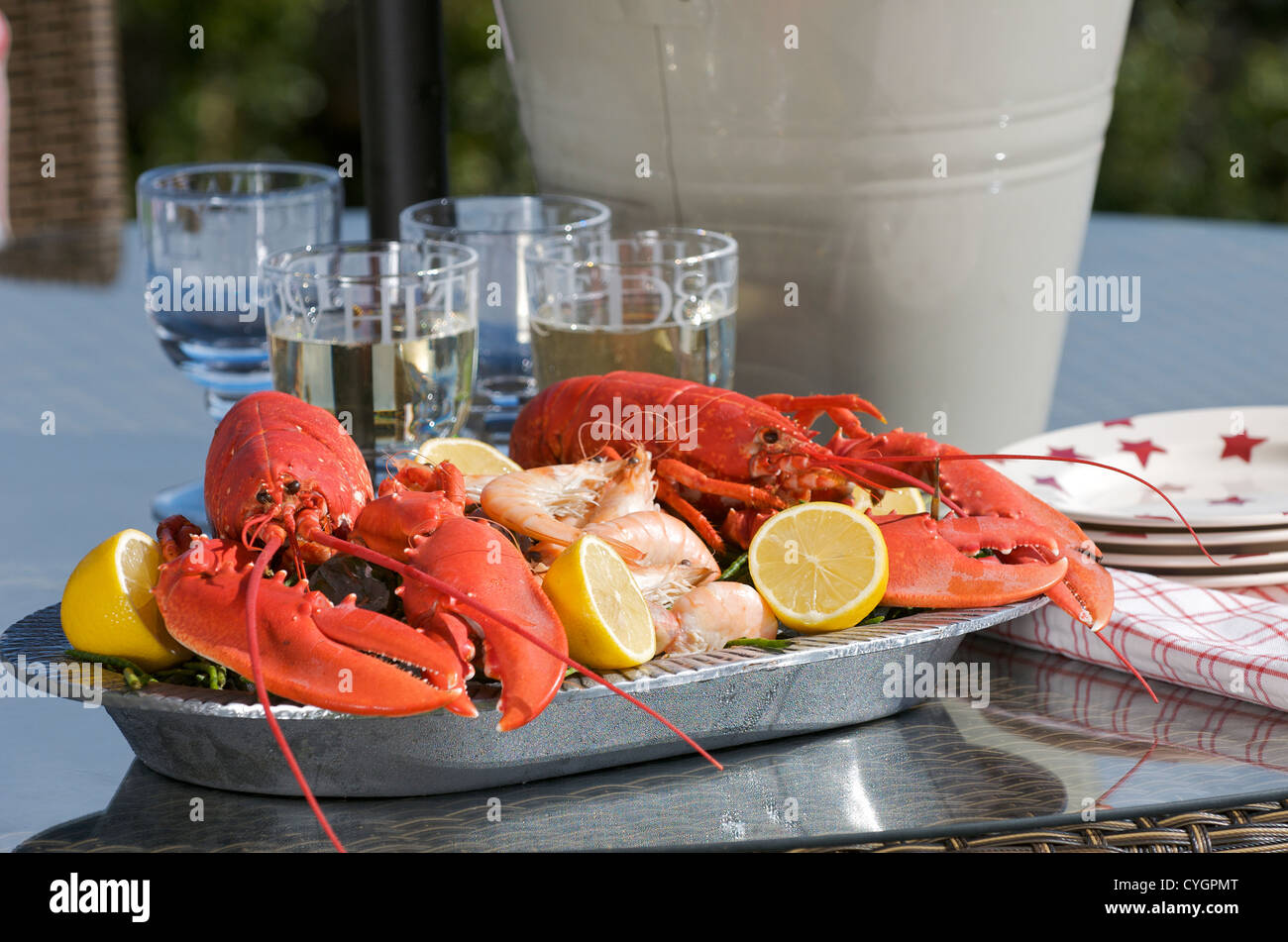Lobster platter Stock Photo Alamy