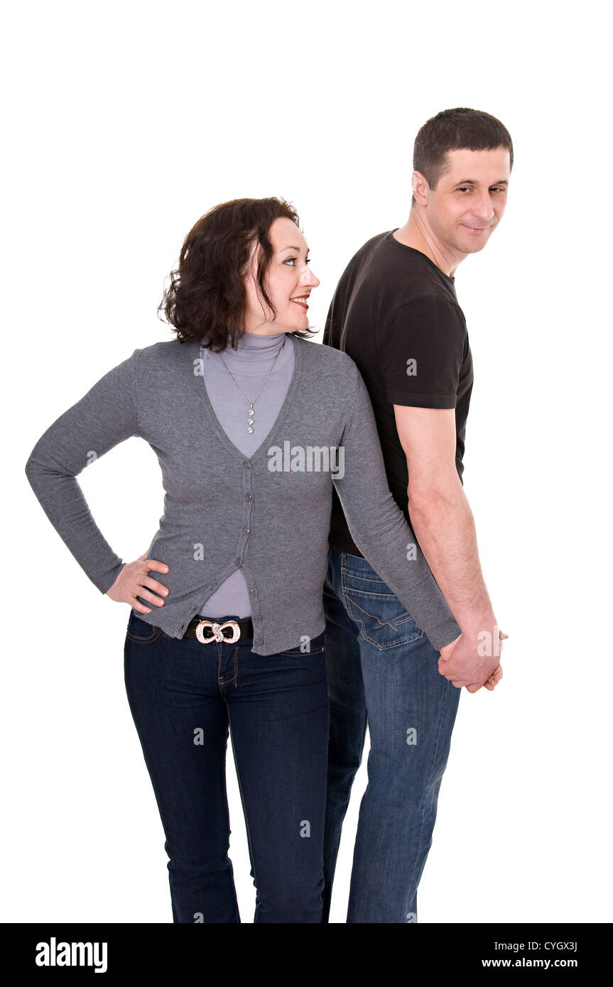 happy couple isolated on the white background Stock Photo - Alamy