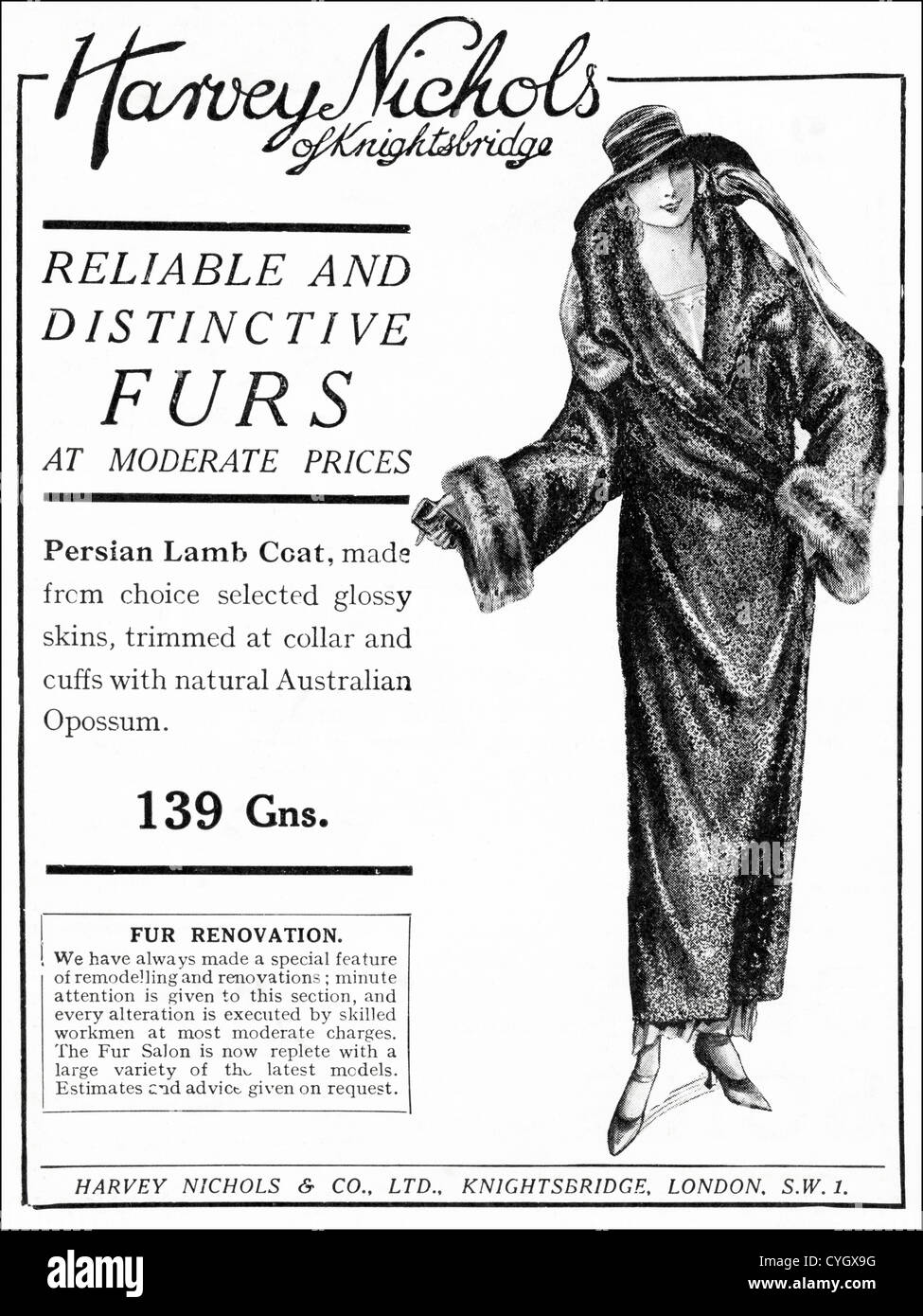 Original 1920s vintage print advertisement from English magazine