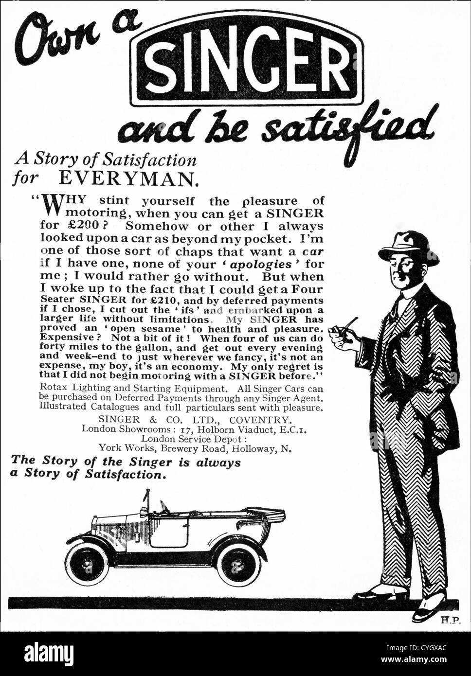 Original 1920s vintage print advertisement from English magazine