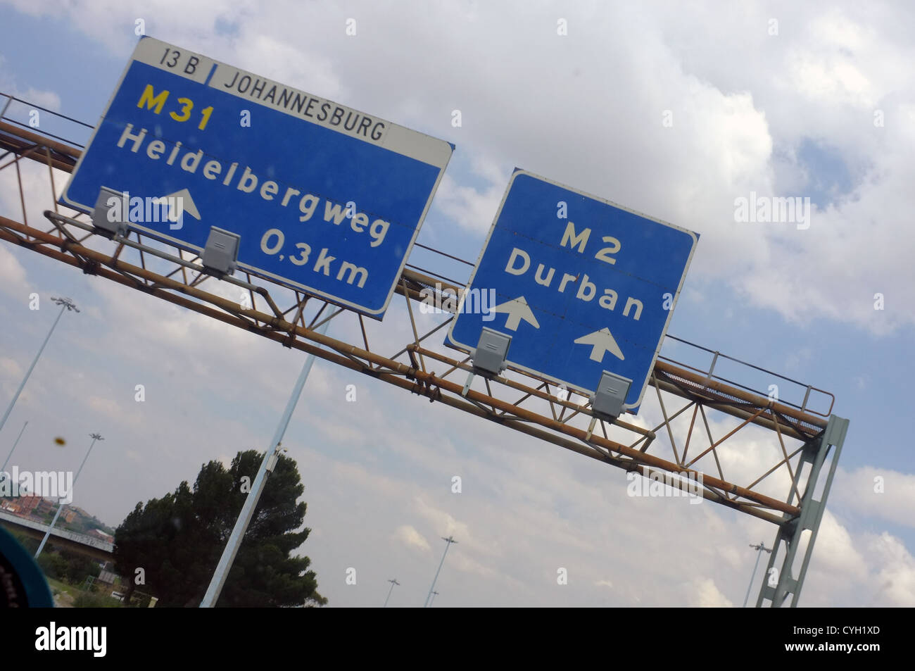 Road signs in Johannesburg Stock Photo Alamy