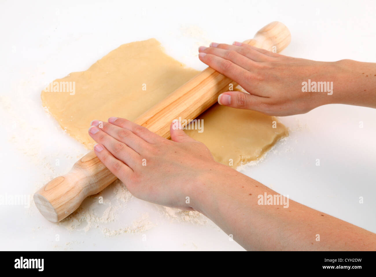 ROLLING OUT PASTRY Stock Photo