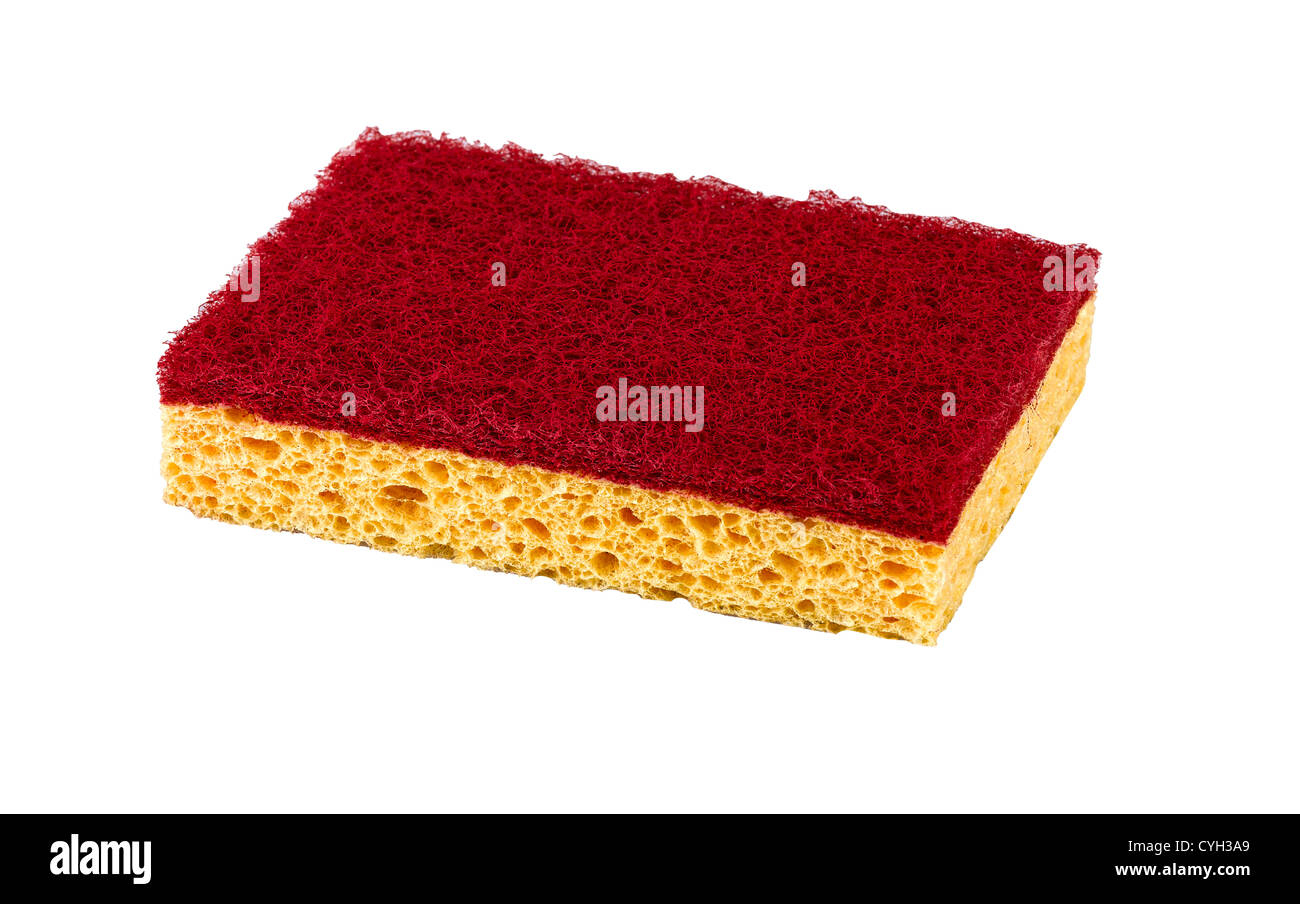 A kitchen sponge isolated on the white background Stock Photo