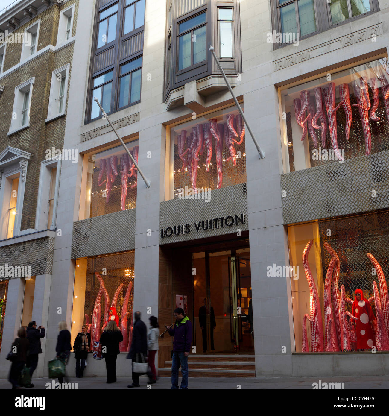 Front facade of Louis Vuitton Flagship store in New Bond Street, London ...