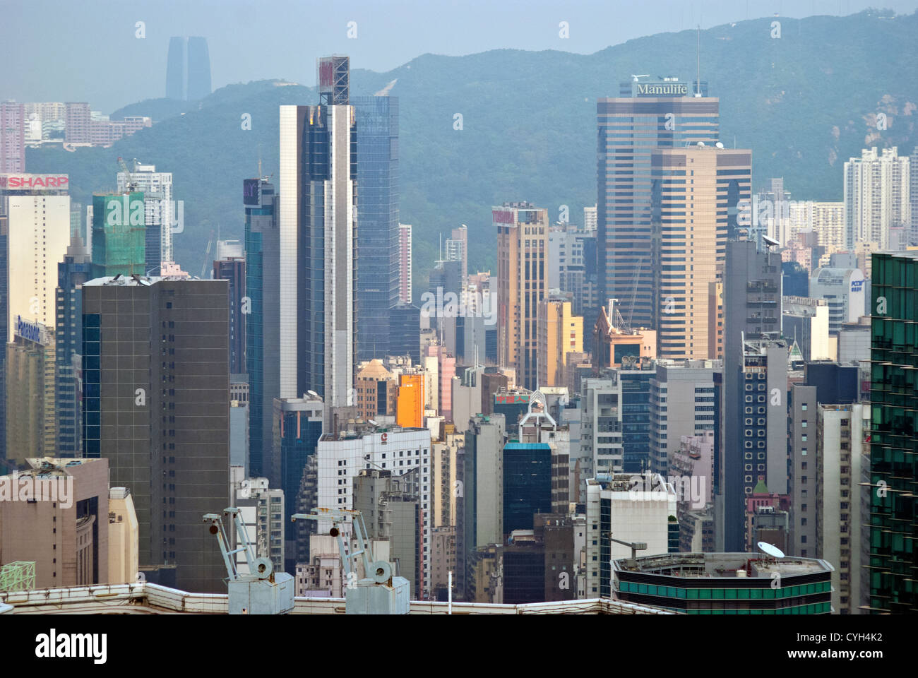 Overview of Hong Kong showing high-rise accommodation and business development Stock Photo