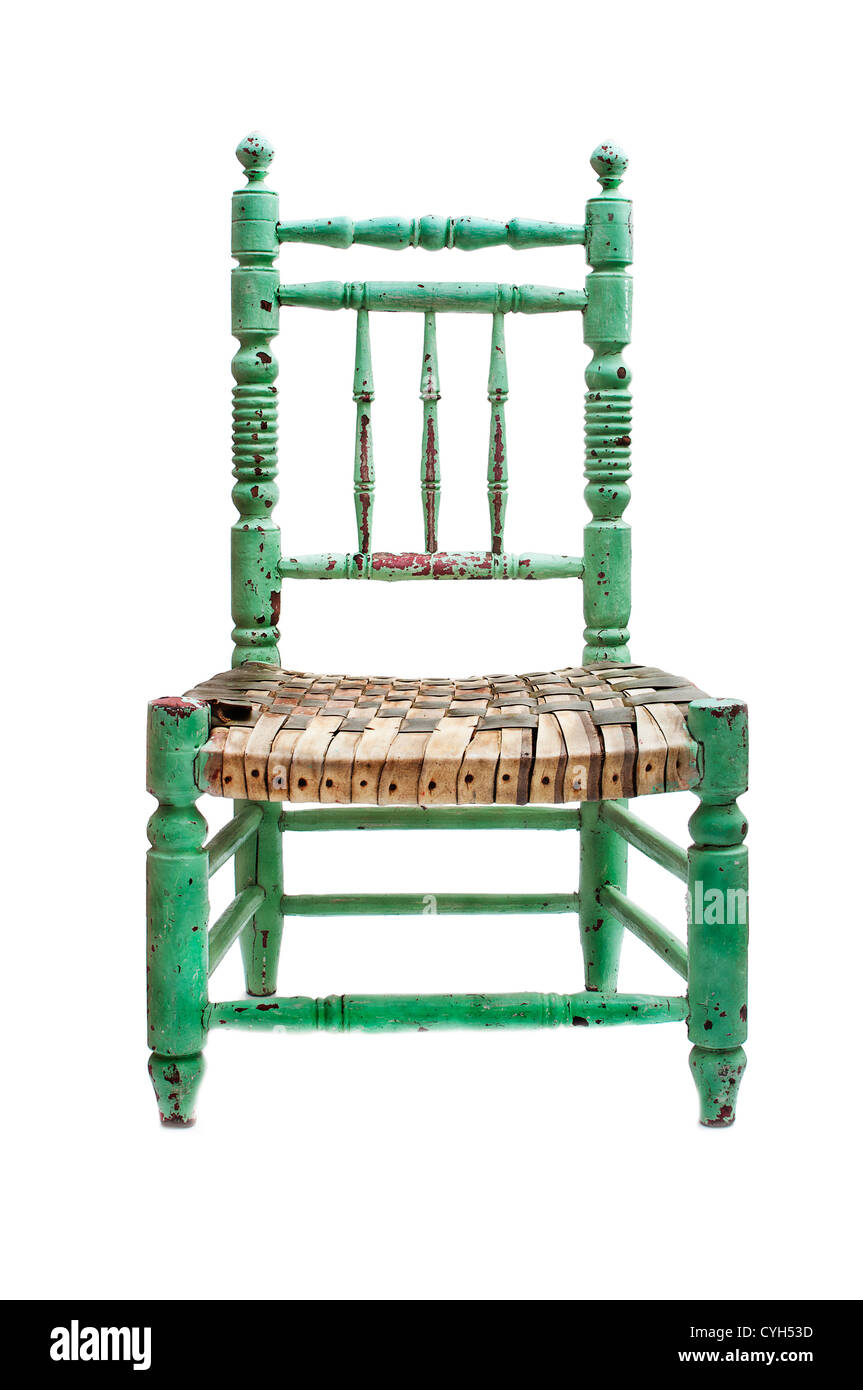 Vintage chair isolated on white background Stock Photo - Alamy