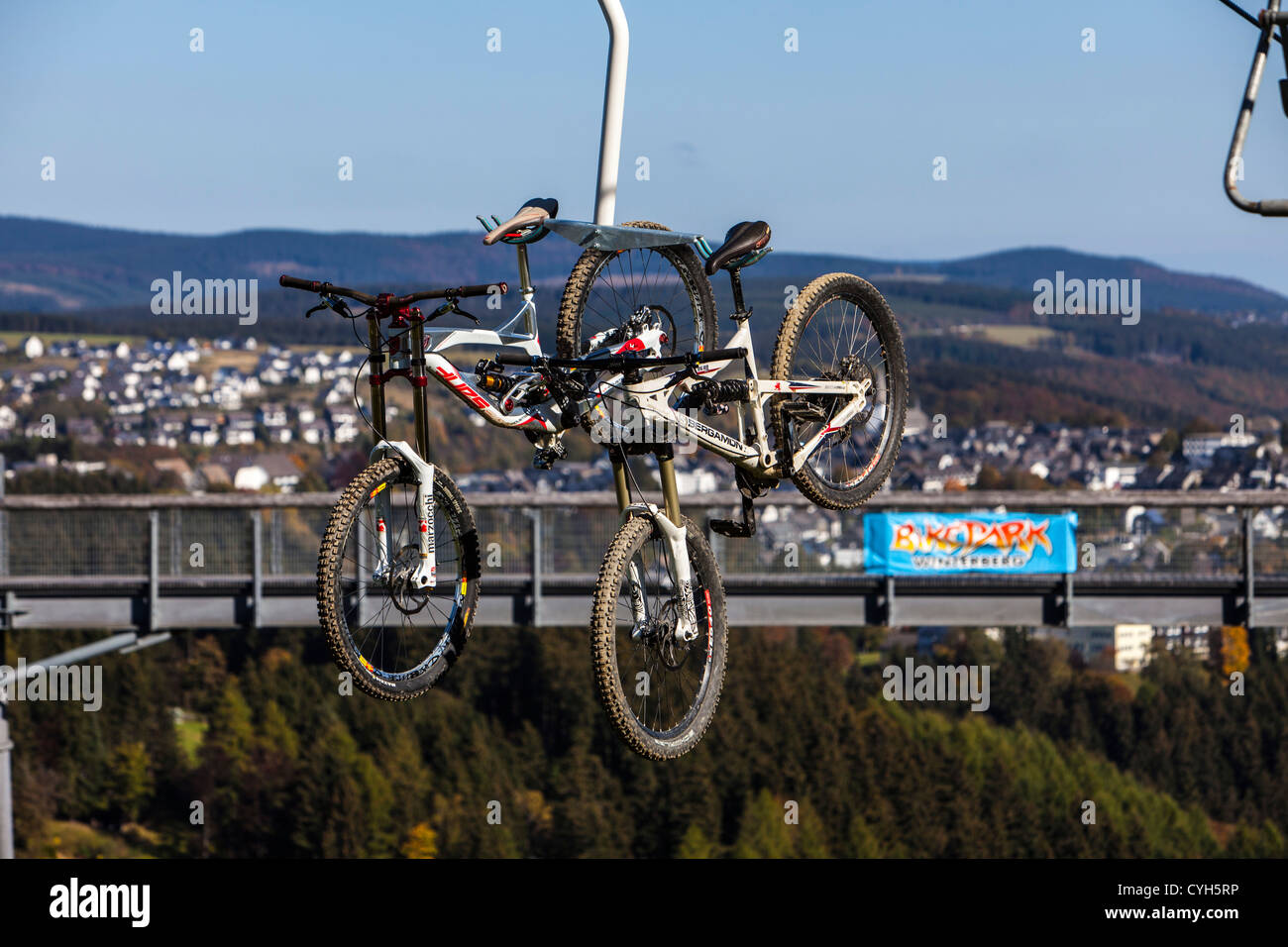 Bike Park Winterberg. A mountain bike area in summer, ski sloops in Winter,  Over 10 KM of bike paths. Winterberg, Germany Stock Photo - Alamy