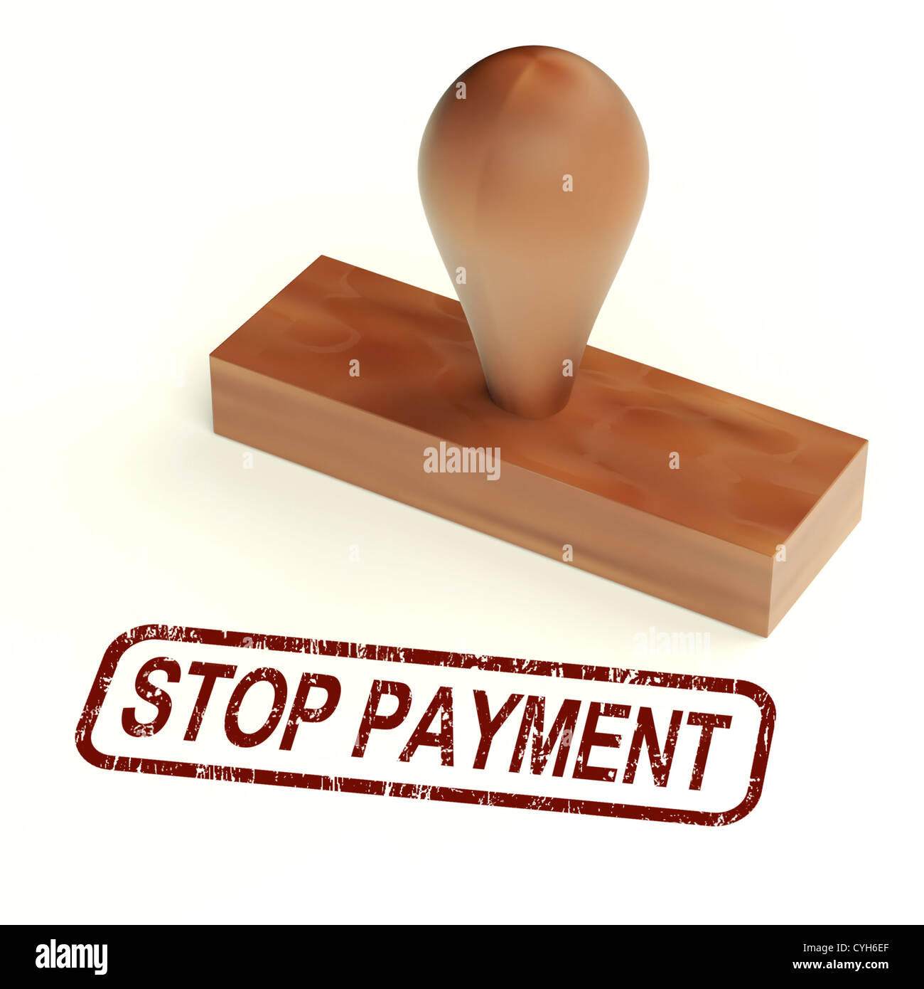 Stop Payment Rubber Stamp Showing Bill Transaction Rejected Stock Photo