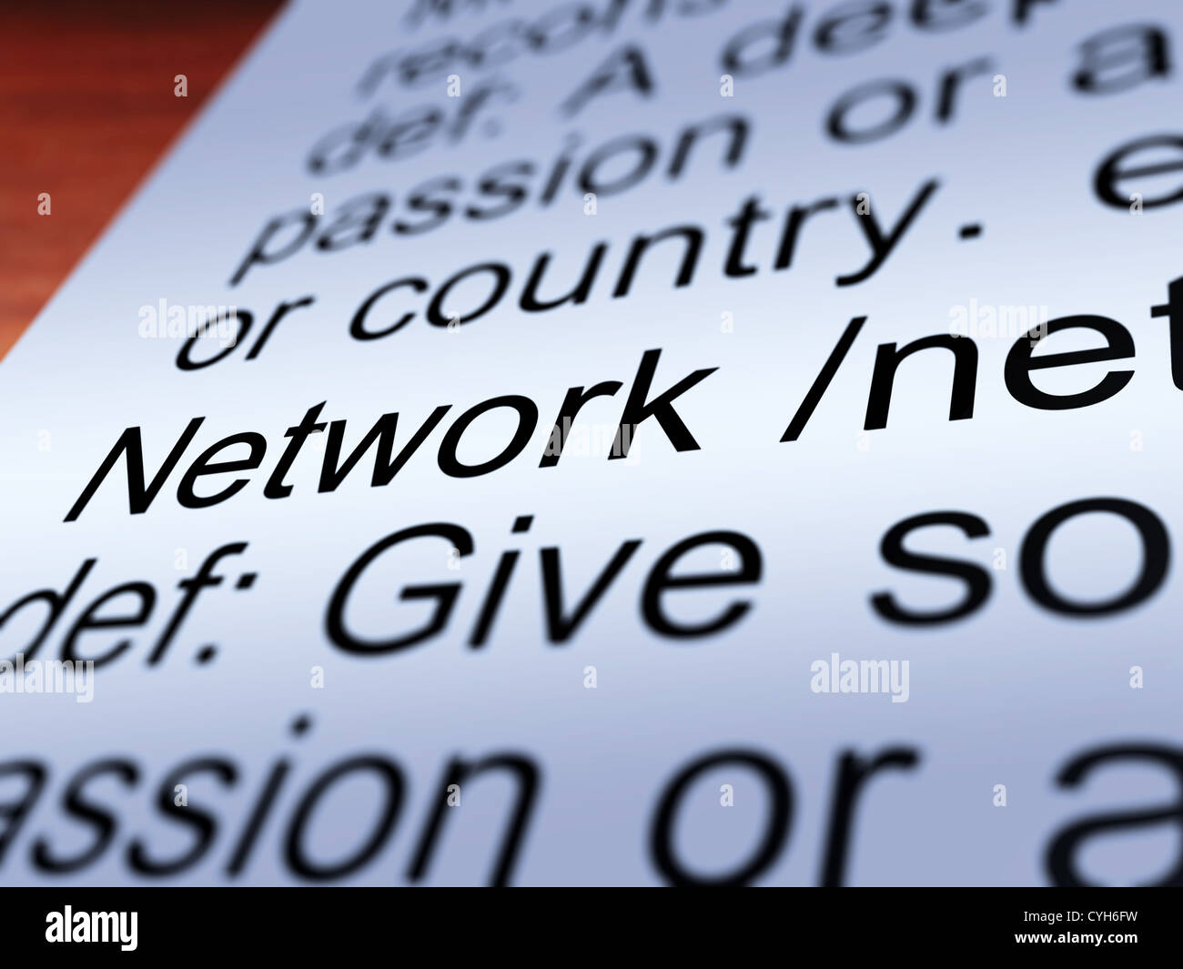 Network Definition Closeup Shows System Of Computers Or People ...