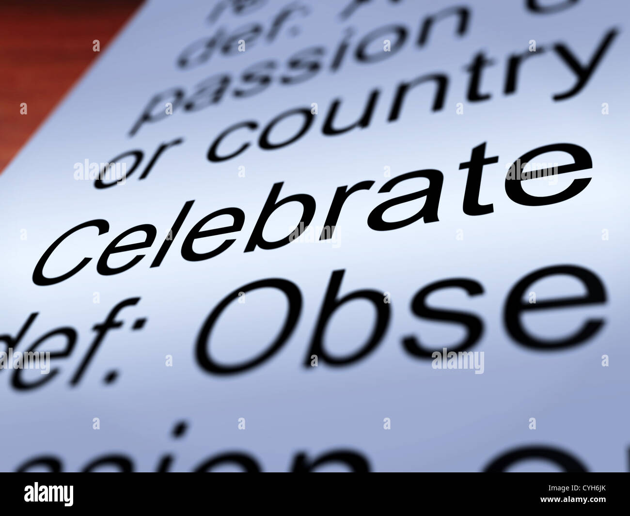 Celebrate Definition Closeup Shows Party Festivity Or Event Stock Photo