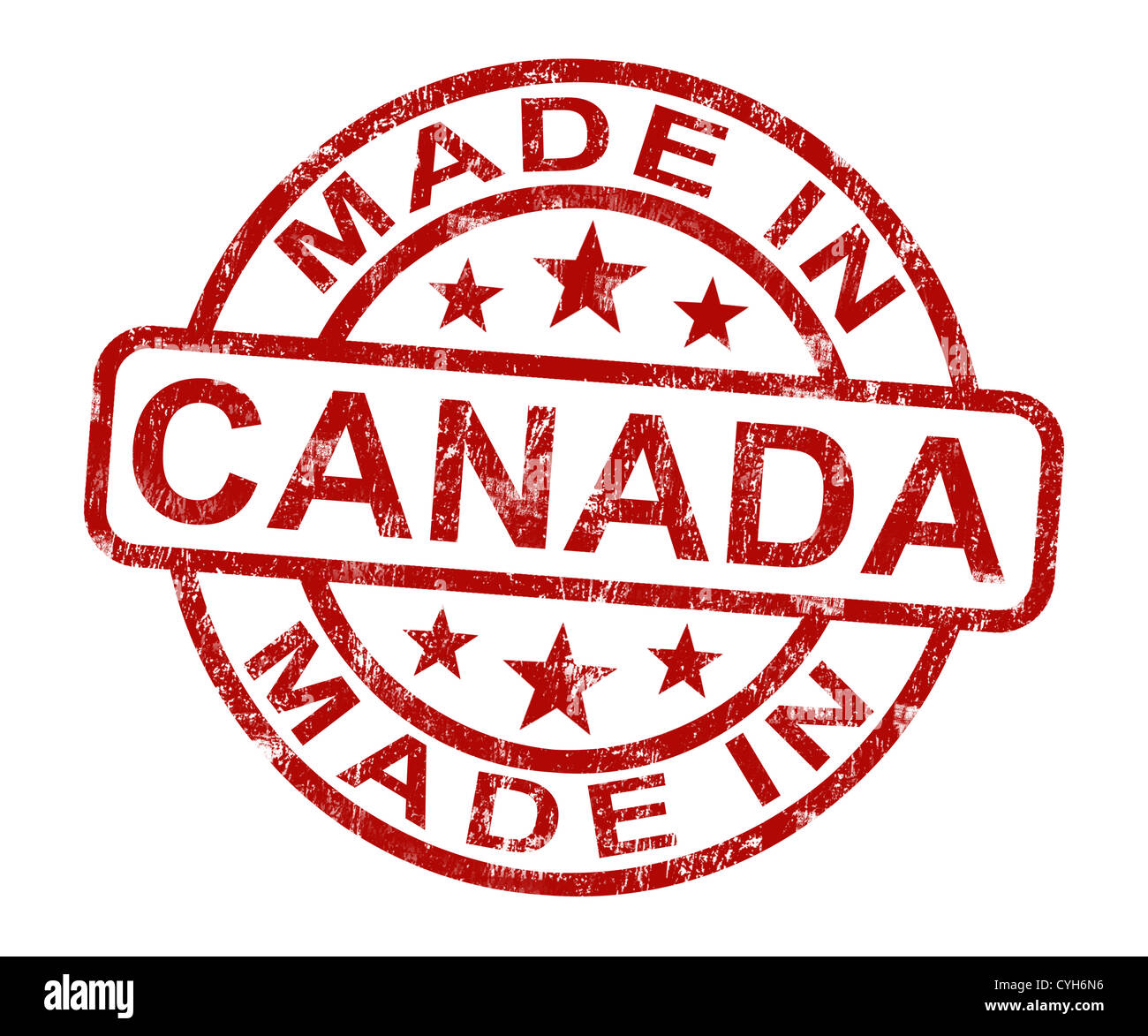 Made In Canada Stamp Showing Canadian Product Or Produce Stock Photo