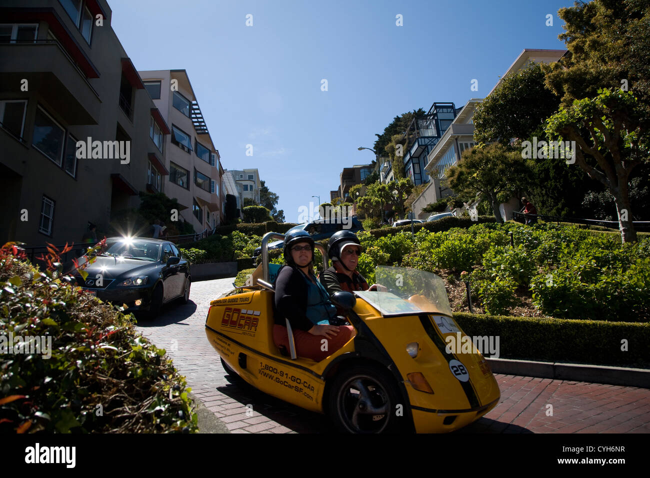 San Francisco yellow go cars Stock Photo Alamy