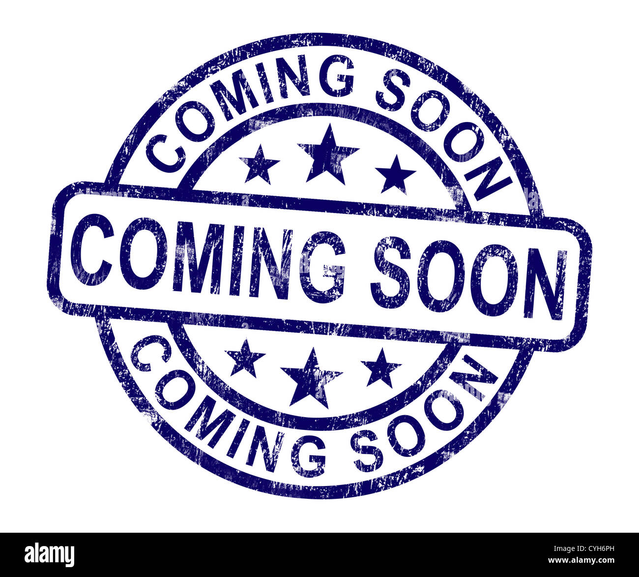 Coming Soon Stamp Showing New Product Arrivals Stock Photo
