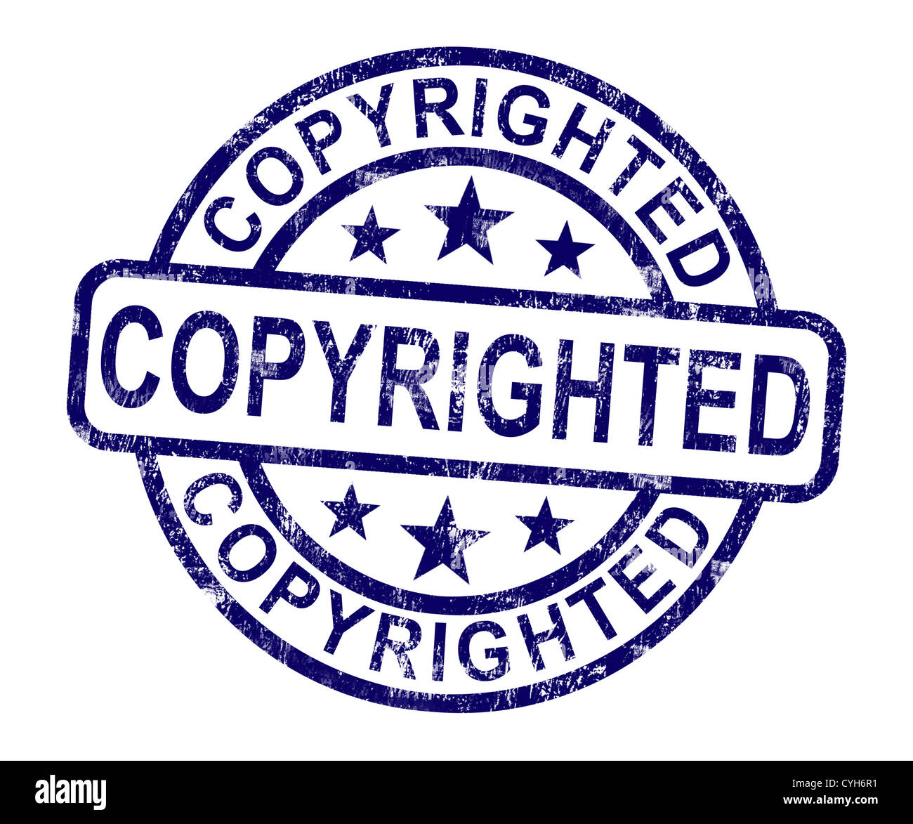 Copyrighted Stamp Showing Patent Or Trademarks Stock Photo