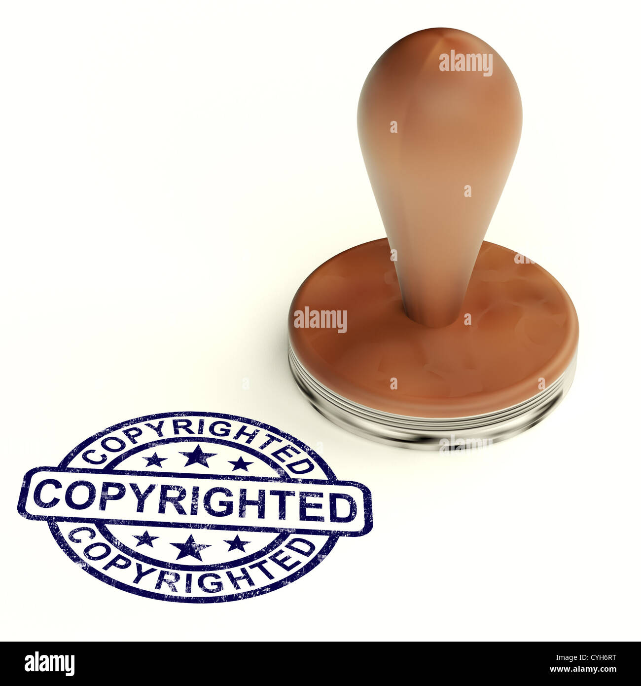 Copyrighted Stamp Showing Patent Or Trademark Stock Photo