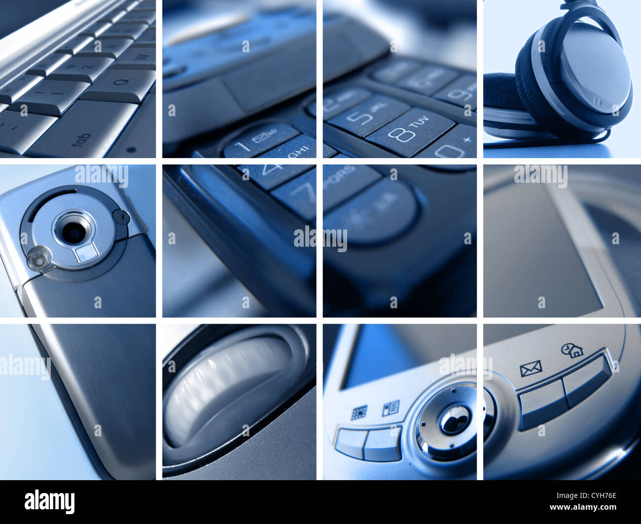 Montage of Abstract Technology Images Stock Photo