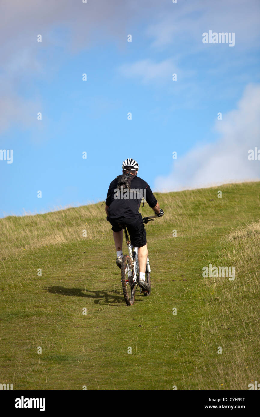 Cyclist Knap Hill Wiltshire Stock Photo